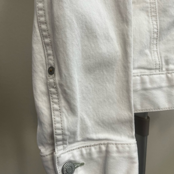Anthropologie Pilcro The Weston White Denim Boyfriend Jacket Size M - Picture 10 of 12